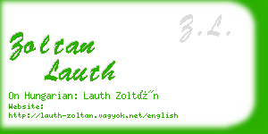 zoltan lauth business card